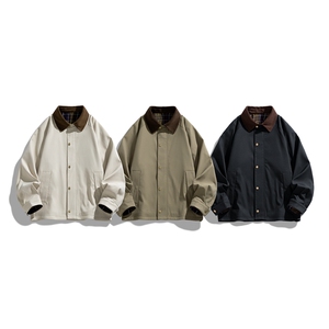 翻领夹克男春季简约宽松潮流百搭上衣服JK268-P78图片