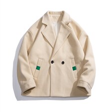 N6138/P85秋冬毛毯平铺西服双排扣毛呢大衣男呢料夹克外套呢子，男装夹克，电商A141