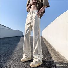 工装裤男冬季ins潮牌高街设计感休闲裤直筒拖地裤K0490-P38，男装休闲裤，星座308B-1