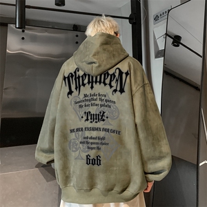420克麂皮绒潮牌重磅连帽卫衣力推大码男XZ517A-2-JP9903-P55图片