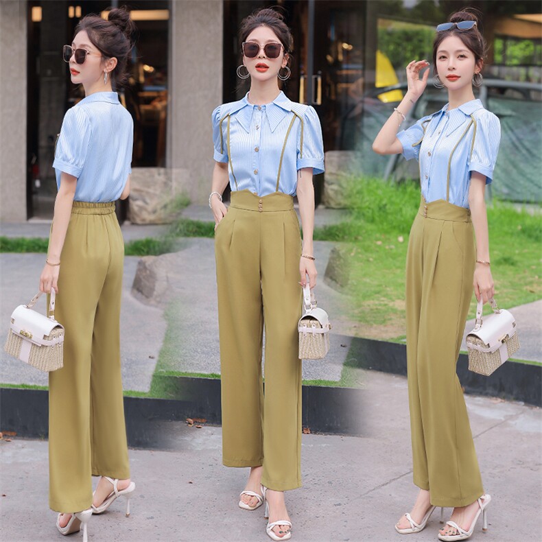 高级感时尚女装套装2024夏季轻奢大牌炸街减龄干练气质职业两件套，女装套装/套裙，布依丽人