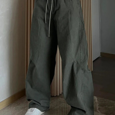 弯刀工装裤男夏季美式复古阔腿裤子cleanfit宽松直筒微喇裤XK132，男装工装外套，星座208-5