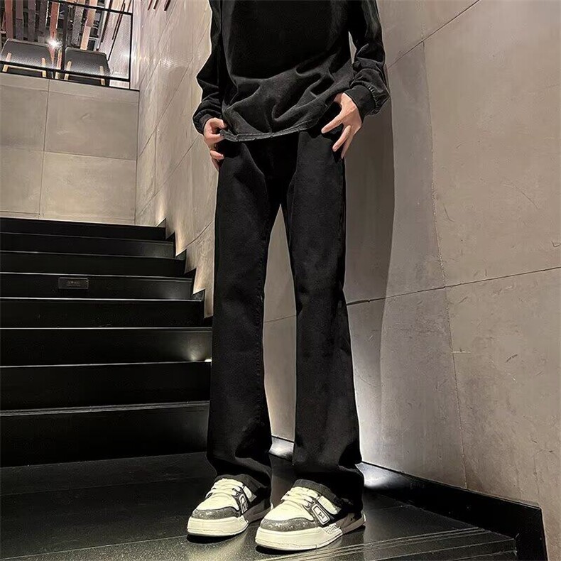 微喇牛仔裤男女韩版潮流修身帅百搭2024秋冬ins长裤RK2270-特P34,男装牛仔裤,星座412-3