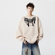 得物供货、重磅420克现货圆领卫衣宽松HD019-1-WY2806LL-P35，男装卫衣，电商019-1
