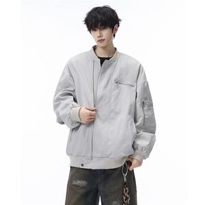 秋季夹克男宽松飞行服外套棒球服D329-QM203-P90-控138