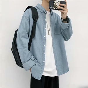 日系cityboy衬衫ins宽松长袖牛仔衬衣外套男港风上衣秋CS225-P45图片