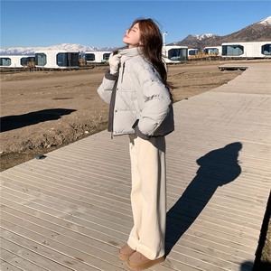 版学院风减龄加厚羽绒服女2025年冬季新款连帽保暖白鸭绒面包服图片