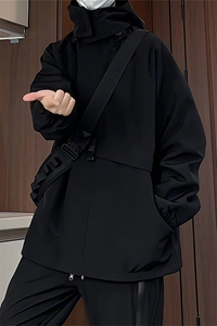 JK9086/P75春装新款个性可拆卸帽子外套男防风防水冲锋衣夹克男图片