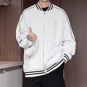 WY208/P75春装新款高品质不起球刺绣卫衣男立领棒球服潮外套图片