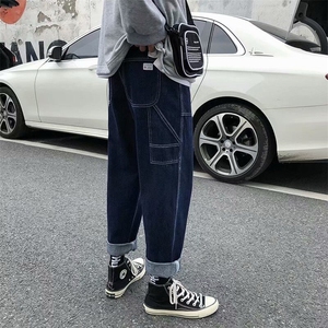 春夏季牛仔裤男港风宽松直筒复古工装休闲裤韩版潮流k137/P44图片