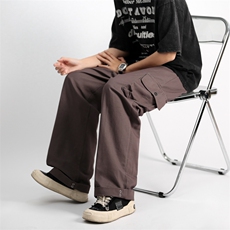 美式复古大口袋工装裤男潮牌vibe高街设计感宽松休闲裤K0630-P55，男装休闲裤，星座308B-2