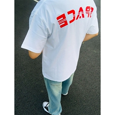 M665-P35高版本现货#全刺绣包边拉肩宽松休闲短袖T恤，男装T恤，星座617A-1（原B318A）