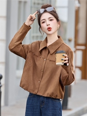 翻领时尚短外套女早秋季2025新款小个子独特漂亮通勤百搭夹克上衣，女装短外套，丽影随形
