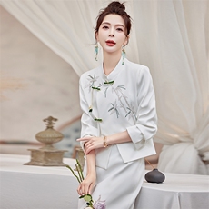 新中式羊毛呢套装女春秋2025新款高端大气名媛减龄小香风两件套裙，女装套装/套裙，芷墨服饰