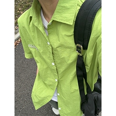 夏季新款速干短袖刺绣衬衫潮流港风宽松百搭男半袖CS285-P35，男装T恤，星座301C-5