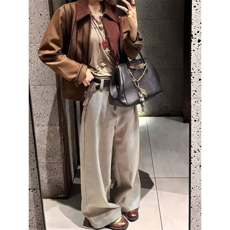 网络图，美式复古休闲日常直筒基础款拖地长裤XZ302B-1-K37P50,男装休闲裤,星座302B-1