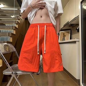 酒店-夏季冰丝大码短裤美式潮牌五分锦纶6色网格速干裤DK806P25图片
