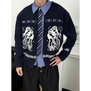 美式冬季菲尔岛复古慵懒宽松针织开衫毛衣开衫外套男女M53333-P62图片