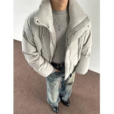 网图有货美式复古加厚保暖棉衣立领短款休闲棉服男女A1119-P98，男装棉衣，星座1505