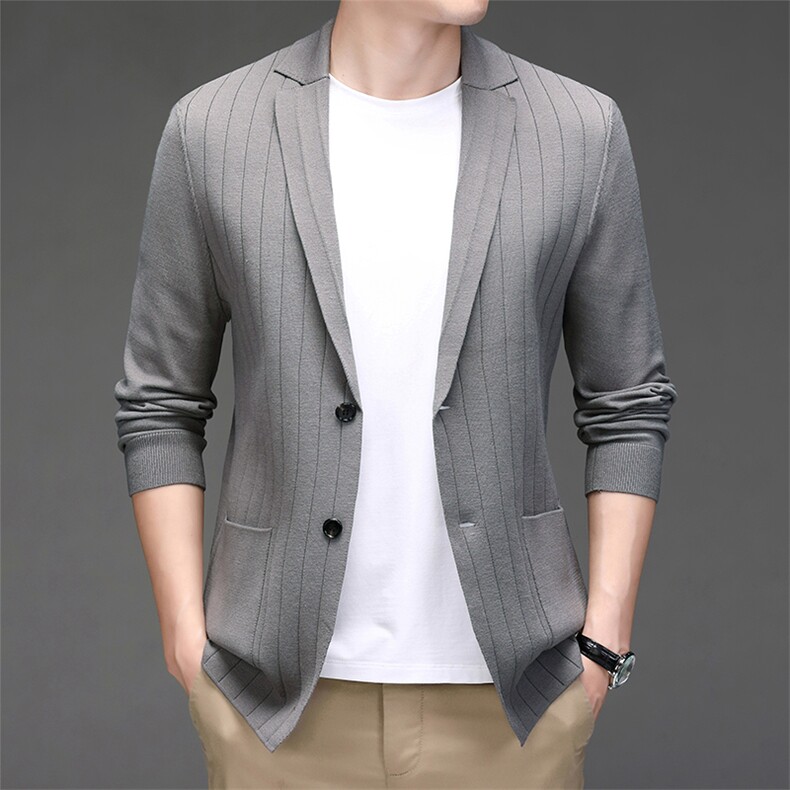 DEJ-J003男式2023秋季新款西服针织开衫西装领商务休闲男装P118,男装针织衫/毛衣,电商B360
