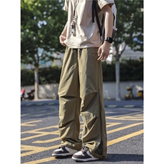 抖音品质夏季新款冰丝拉链透气宽松休闲裤B315-K25733-特p36控68，男装休闲裤，电商B315