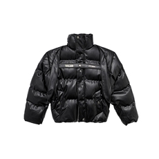 冬季小众解短款PU皮加厚保暖棉服外套金属绑带设计感面包服棉衣男，男装棉衣，星座505-2（原电商A260-1)