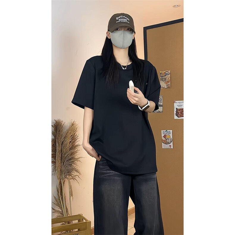 肌理感简约短袖T恤男夏季凉感口袋半袖宽松圆领上衣T3698-特价P22,男装T恤,电商A007