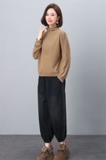 时尚简约女装套装优雅气质长袖上衣配宽松休闲裤舒适百搭两件套，女装套装/套裙，叶笙衣