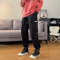 工装裤男2022夏季潮牌高街潮流机能风宽松休闲束脚裤K4264-P38，男装休闲裤，星座512-2