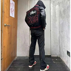 潮牌高街字母ins外套男女春秋高级感痞帅夹克美式复古拼接棒球服，男装夹克，星座506A