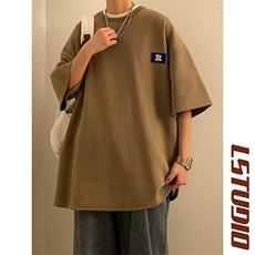 贴标华夫格短袖t恤男夏季潮牌美式cityboy廓形t-JK23223-P25控38，男装T恤，星座605(原A050)