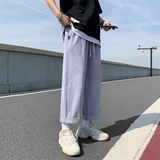 港风男士夏季薄款韩版潮流运动裤宽松直筒百搭休闲九分裤2132-p30，男装休闲裤，星座1008-1