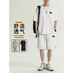 夏季透气冰丝短袖短裤潮牌两件套 TZ16-特批70图片