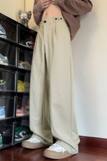 特批P43无差价秋新宽弯刀裤男高级感潮牌大码简约休闲阔腿裤K1614，男装休闲裤，电商A001