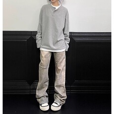美式复古微喇牛仔裤潮牌痞帅做旧水洗炸街裤GA175-P60，男装牛仔裤，星座208-5