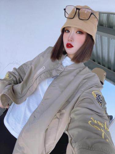 早春款刺绣棒球服，女装，DD+(4F)