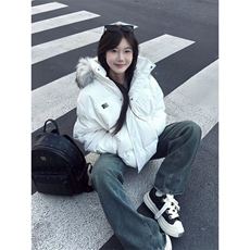 可拆卸毛领冬季羽绒棉服潮牌情侣美式厚外套棉衣2568特P90网图，男装棉衣，电商B245
