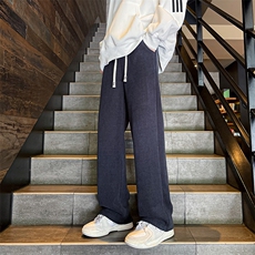 8XL-M羊羔绒阔腿裤男秋冬雪尼尔加绒加厚保暖灯芯绒裤P65，男装休闲裤，电商D206-1