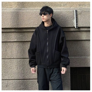 网图重磅全棉420克工装口袋卫衣拼接连帽开衫外套 RH5330-P65图片