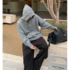 早秋氛围感半开衫连帽毛衣男款美式外套大帽子外搭针织衫M3317，男装针织衫/毛衣，星座506
