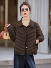时尚短款新标90白鸭绒羽绒服女2025冬季新款轻薄保暖外套上衣，女装羽绒服，余墨