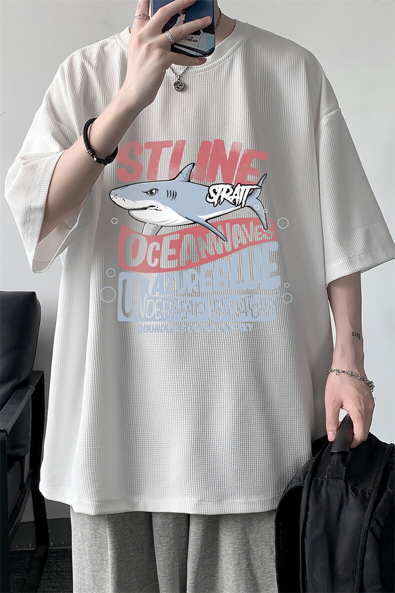 华夫格t恤男短袖男大码五分袖大皂风HT73331-P22,男装T恤,电商A040