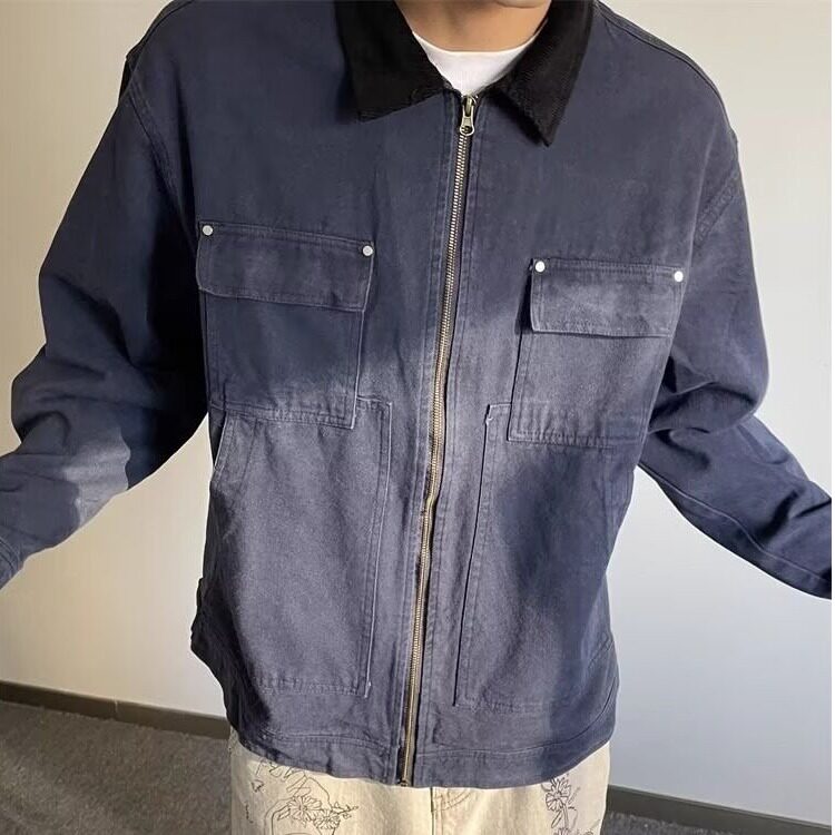 男士秋季潮牌宽松大码休闲上衣工装衬衣男外套AJK687,男装衬衫,星座208-5