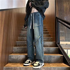 K1225-p38-控68oversizecleanfit黄泥牛仔裤直筒裤老爹裤长裤，男装牛仔裤，星座103A-1