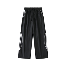 条纹冲锋裤男春季新款美式潮牌宽松休闲直筒裤A166-YK092-P45控65，男装休闲裤，电商A166