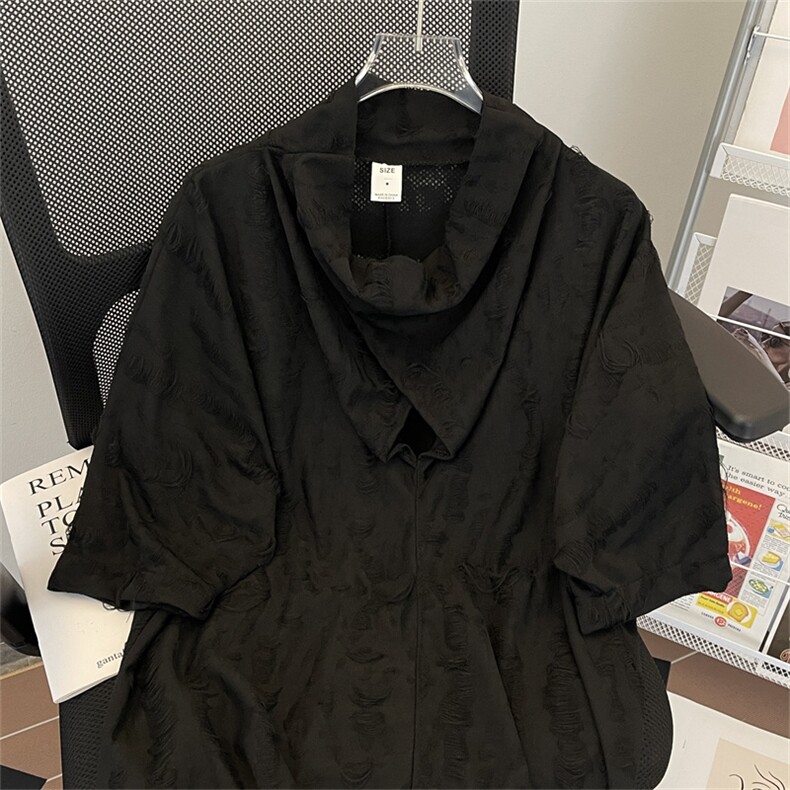 夏季新款港风美式痞帅小众宽版插肩蝙蝠袖圆领短袖T恤 ZX366-P35图片