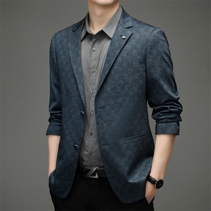 西服男百搭休闲上衣男简约纯色外套男时尚百搭男士衣服潮流西装男图片