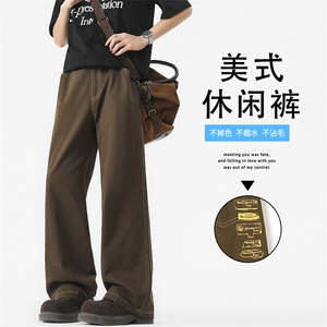 时尚百搭刺绣美式工装挺括春季新款设计感阔腿裤K686特批4788图片