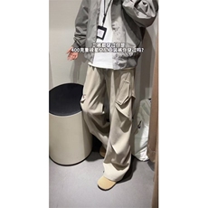 网图弯刀毛呢卫裤男款美式高街cleanfit裤子褶皱工装KZA401-特P52，男装休闲裤，星座1007（原301D）