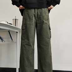美式vibe机能工装牛仔裤男款潮牌宽松直筒复古阔腿裤高街休闲裤子，男装休闲裤，星座506A